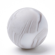 Food Grade Eco-Friendly Silicone Beads, Round, WhiteSmoke, 8~10mm, Hole: 1~2mm(SIL-R008A-69)