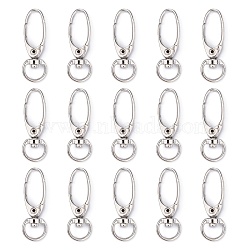 Iron Swivel Snap Hooks Clasps, Jewelry Findings, Platinum, 37x13.5mm, Hole: 10x5mm(E341-6)