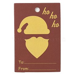 Rectangle Paper Gift Tags, for Christmas, FireBrick, Hat, 6x4x0.02cm(CDIS-F008-01B)