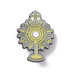 Monstrance Alloy Enamel Pin Brooch, for Backpack Clothes, Light Khaki, 40.5x29x2mm(JEWB-R268-05)