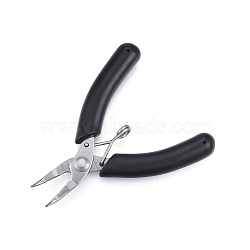 40cr13 Stainless Steel Bent Nose Pliers, Mini Jewelry Pliers, Stainless Steel Color, 9.4x8x1.2cm(TOOL-D059-02P)