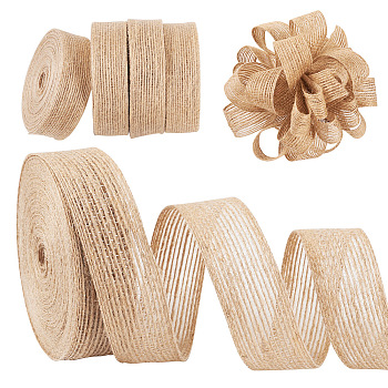 10M Braided Burlap Ribbon, Hessian Ribbon, Jute Ribbon, For Jewelry Making, Tan, 1 inch(25mm), about 10.94 Yards(10m)/Roll