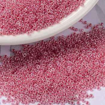 MIYUKI Round Rocailles Beads, Japanese Seed Beads, (RR535) Carnation Pink Ceylon, 15/0, 1.5mm, Hole: 0.7mm, about 5555pcs/10g