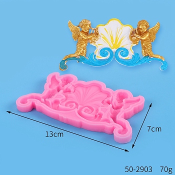 DIY Silicone Statue Fondant Mold, Portrait Sculpture Fondant Molds, Resin Casting Molds, for Chocolate, Candy, UV Resin & Epoxy Resin Craft Making, Angel, Hot Pink, 130x70mm