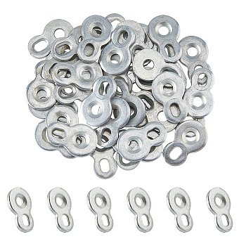 50Pcs Iron Connector Charms, Number Eight Links, Platinum, 30x19x3mm, Hole: 6mm