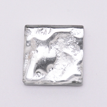 Glass Cabochons, Mosaic Tiles, for Home Decoration or DIY Crafts, Square, Silver, 20x20x4mm, 11pcs/50g