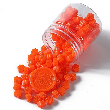 Paw Print Sealing Wax Particles, for Retro Seal Stamp, Orange Red, 9.5x8.5x6mm