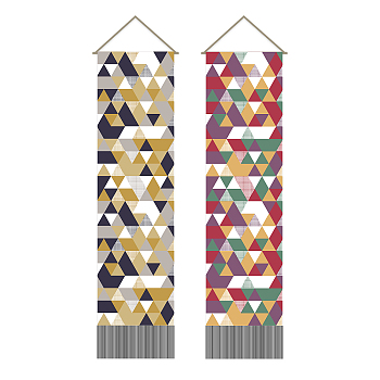 Polyester Wall Hanging Tapestry, for Bedroom Living Room Decoration, Rectangle, Triangle, 1160x330mm, 2pcs/set