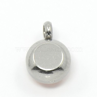 Color original de moda 304 de grado de acero inoxidable un diamante de imitación plana colgantes redondos charm(X-RB-M030-06)-3