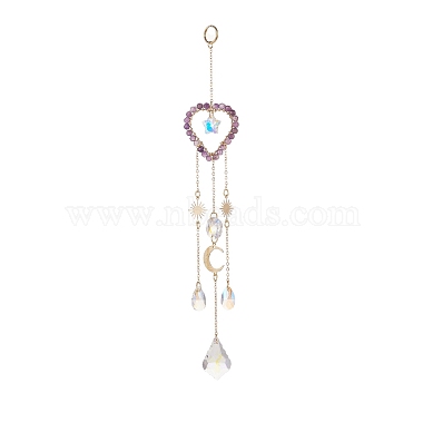 Glass Teardrop & Star Window Hanging Suncatchers(HJEW-JM00905-03)-2