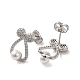 Bowknot Brass Micro Pave Clear Cubic Zirconia Stud Earrings(EJEW-A040-01P)-2