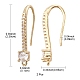 Brass Micro Pave Clear Cubic Zirconia Earring Hooks(ZIRC-YW0001-03G)-3