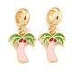 Rack Plating Alloy Enamel Coconut Tree European Dangle Charms(FIND-B034-51G-02)-1