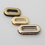 Alloy Screw-in Grommet Eyelet Findings, for Bag Making, Oval, Golden, 3.9x1.7x0.6cm, Inner Diameter: 2.5cm(FIND-WH0136-33G)