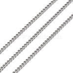 304 Stainless Steel Curb Chains, Soldered, Stainless Steel Color, 3x2x1mm(CHS-M009-11P-05)