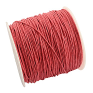 Waxed Cotton Thread Cords, Light Coral, 1mm, about 10.93 yards(10m)/roll(YC-R003-1.0mm-10m-160)