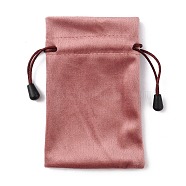 Velvet Packing Pouches, Drawstring Bags, Rectangle, Light Coral, 15.5x9.5x0.25cm(TP-WH0013-007B-02)