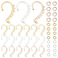 CREATCABIN Alloy Climber Wrap Around Ear Cuff Findings, with 7 Horizontal Loop & Iron 20Pcs Open Jump Rings & 10Pcs Split Rings, Mixed Color, 58x35x2mm, Hole: 2.5mm, 10Pcs/color(FIND-CN0001-22)