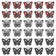30Pcs 3 Style Alloy Pendants Sets, with Enamel, Butterfly with Skull Charm, Antique Silver, 20.5x23x4mm, Hole: 1.2mm, 10pcs/style(ENAM-CA0001-65)