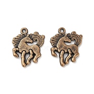 Tibetan Style Alloy Pendants, Cadmium Free & Lead Free, Horse Charms, Rose Gold, 24x20x2mm, Hole: 1.6mm about 416pcs/1000g(FIND-M047-08RG)