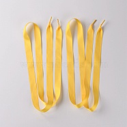 (Clearance Sale)Flat Smooth Polyester Satin Shoelaces, for Shoe Accessories, Gold, 1210x20mm, 2pcs/pair(DIY-WH0265-05K)