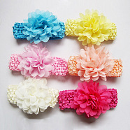 Elastic Baby Headbands, Flower Headbands For Baby Girls, Mixed Color, 100mm(OHAR-S114-M04)