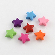 Star Opaque Acrylic Beads, Mixed Color, 14x14x5mm, Hole: 2mm, about 1080pcs/500g(SACR-Q100-M103)