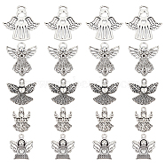 50Pcs 5 Style Tibetan Style Alloy Pendants, Angel, Antique Silver, 20x14x1mm, Hole: 1.5mm, 10pcs/style(PALLOY-SC0004-07)