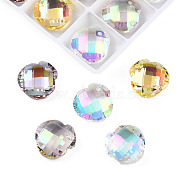 72Pcs Electroplated Transparent Glass Charms, Edge Plated, Bag, Mixed Color, 15x15x7.5mm, Hole: 1.5mm(EGLA-N006-073)