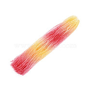 Gradient Color Baking Painted Glass Bead Strands, Faceted, Bicone, Colorful, 6x5.5mm, Hole: 1.2mm, about 47pcs/strand, 10.43''(26.5cm)(DGLA-A039-T6mm-A02)