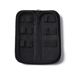 6 Pockets Oxford Cloth Zipper Small Tools Storage Pouch Organizer, for Wrench Screwdriver Pliers, Ractangle, Black, 17.8x6x2.7cm(TOOL-Z002-04)