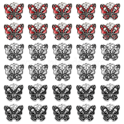 30Pcs 3 Style Alloy Pendants Sets, with Enamel, Butterfly with Skull Charm, Antique Silver, 20.5x23x4mm, Hole: 1.2mm, 10pcs/style(ENAM-CA0001-65)