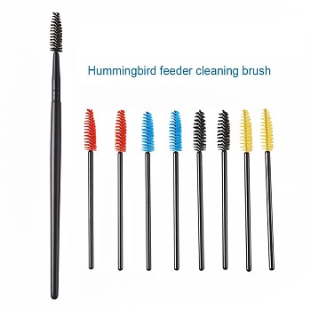 Artificial Fiber Eye Lashes Cosmetic Brushes, with Wooden Handle, Mixed Color, 145x6mm