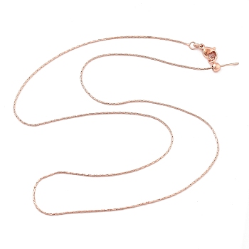 Adjustable Slider Brass Cardano Chain Necklaces for Men Women, Long-Lasting Plated, Rose Gold, 19.69 inch(50cm)