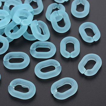 Transparent Acrylic Linking Rings, Quick Link Connectors, Frosted, Oval, Light Sky Blue, 19.5x15x5mm, Inner Diameter: 6x11
mm