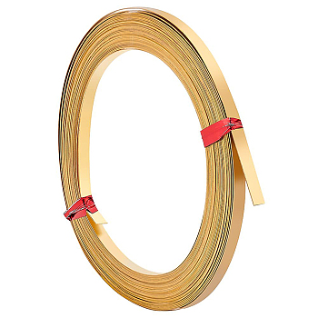 Brass Flat Bezel Wire, DIY Bezel Setting for Cabochon, Raw(Unplated), 3x0.2mm, about 19.69 Feet(6m)/Roll