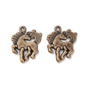 Tibetan Style Alloy Pendants, Cadmium Free & Lead Free, Horse Charms, Rose Gold, 24x20x2mm, Hole: 1.6mm about 416pcs/1000g