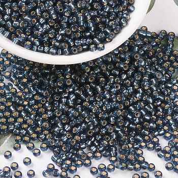 MIYUKI Round Rocailles Beads, Japanese Seed Beads, 8/0, (RR2426) Silverlined Montana, 8/0, 3mm, Hole: 1mm, about 2111~2277pcs/50g