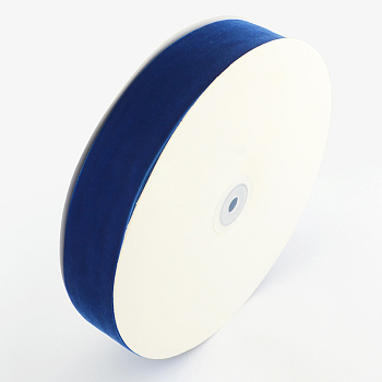 1 inch Single Face Velvet Ribbon, Medium Blue, 1 inch(25.4mm), about 25yards/roll(22.86m/roll)