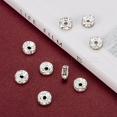 200pcs Clear White Rhinestone Rondelle Spacer Beads(RB-A014-Z8mm-01S)-5