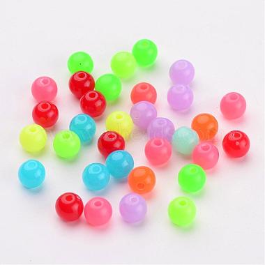 Perles en acrylique fluorescente(X-MACR-R517-6mm-M)-2