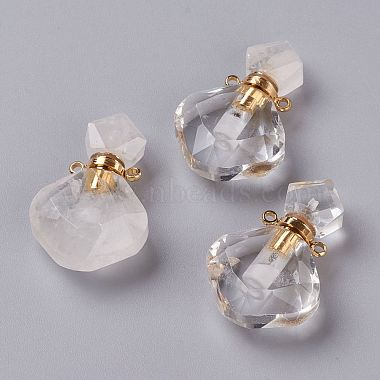 Golden Rhombus Quartz Crystal Pendants