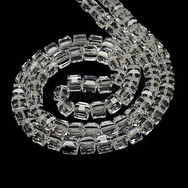 Faceted Cube Shaped Crystal Glass Beads Strands(GLAA-F008-F01)-3