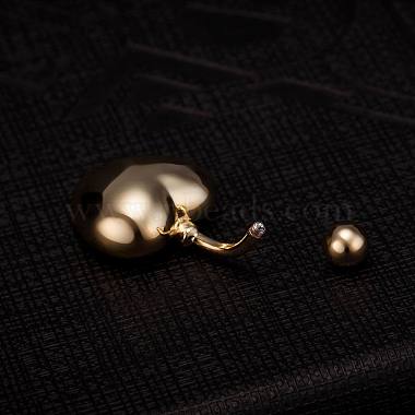 Ювелирные изделия для пирсинга настоящее золото позолоченные латунь сердце кольцо пупка кольца живота(AJEW-EE0004-001B)-4