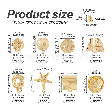 16Pcs 8 Style Brass Stud Earring Findings(FIND-TA0001-85)-5
