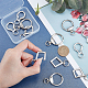 WADORN 12Pcs 3 Style Alloy Spring Gate Ring(FIND-WR0001-92)-5