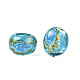 Flower Printed Transparent Acrylic Rondelle Beads(TACR-S160-01-B02)-3