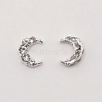 Alloy Rhinestone Cabochons, Moon, for Nail Art Studs and Nail Art Decoartion Accessories, Silver, Crystal, 10x7x2.3mm(MRMJ-WH0072-99B-01)