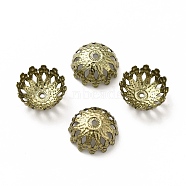Ion Plating(IP) 304 Stainless Steel Fancy Bead Caps, Flower, Multi-Petal, Antique Bronze, 12.5x12x5mm, Hole: 1mm(STAS-H353-04AB)