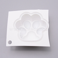 DIY Cat Paw Silicone Molds, For DIY Cake Decoration, Chocolate, Candy, Soap Making, White, 85x76x41mm, Inner Diameter: 68x61mm(DIY-WH0177-94B)